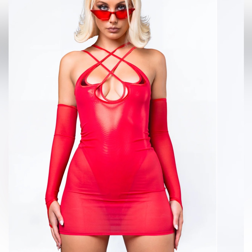 Red Strappy Mini Dress